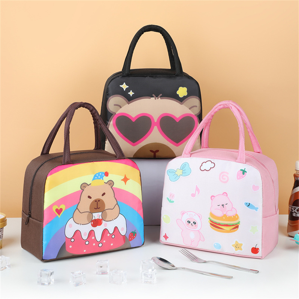 Cartoon Capybara Lunch Bag Ins - Tote Bag Sublimation 리뷰 및 가격