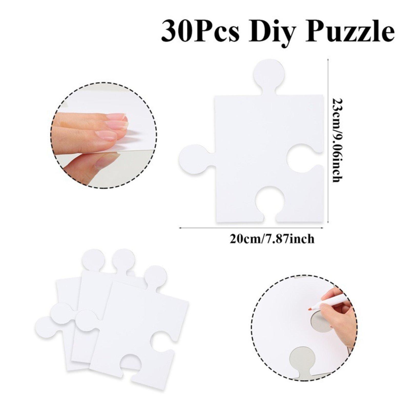 30 Pieces Blank Puzzle Pieces  - Puzzle Blank White 리뷰 및 가격