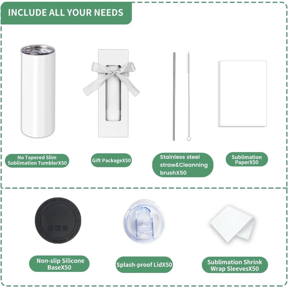 Accessorie 50 Pack Sublimation - Tumbler 20Oz White 리뷰 및 가격