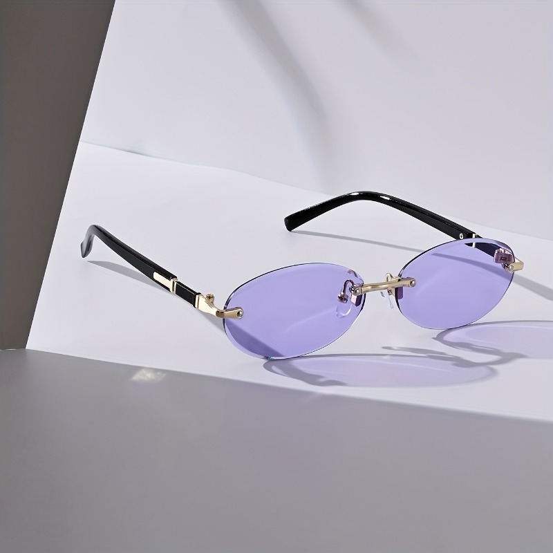 Sexy Small Oval Punk Sunglasse - Metal Photo Panel 리뷰 및 가격
