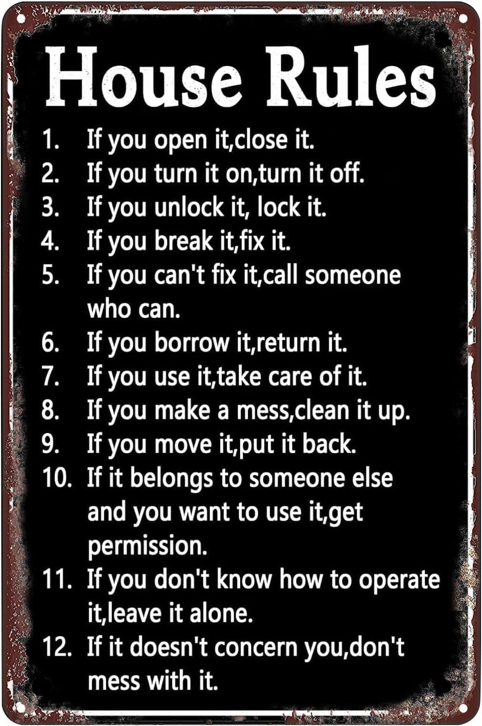 House Rules Vintage Metal Sign - Yard Sign Blank 리뷰 및 가격